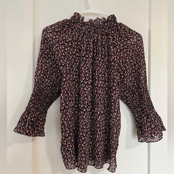 Rebecca Taylor Francesca Silk & Cotton Ruffle Blouse - Picture 7 of 9